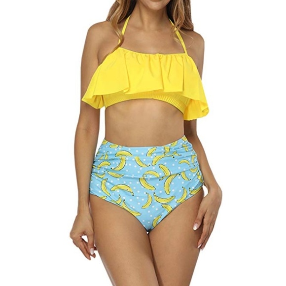 Other - Banana Print - High Waist Two Piece